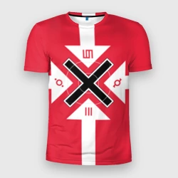 Мужская футболка 3D Slim 30 seconds to Mars - black cross