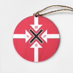 Деревянная игрушка круг 30 seconds to Mars - black cross