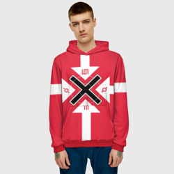 Мужская толстовка 3D 30 seconds to Mars - black cross - фото 2