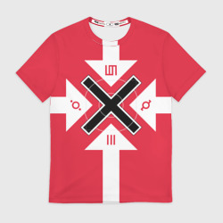 Мужская футболка 3D 30 seconds to Mars - black cross