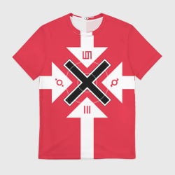 Мужская футболка 3D 30 seconds to Mars - black cross