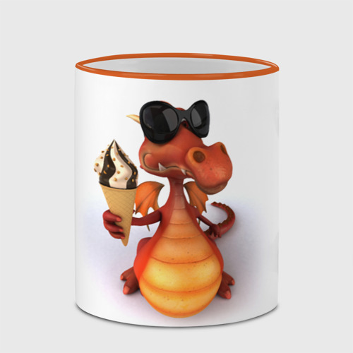 Кружка с полной запечаткой Добрый дракон good dragon, цвет Кант оранжевый - фото 4
