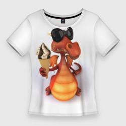 Женская футболка 3D Slim Добрый дракон good dragon