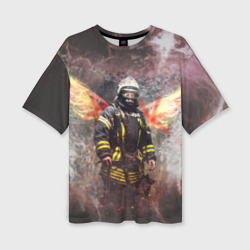 Женская футболка oversize 3D Пожарный