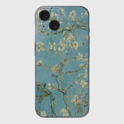 Чехол для iPhone 15 силиконовый с защитой камеры Ван Гог Цветущие ветки миндаля