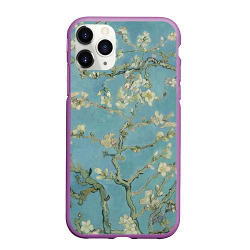 Чехол для iPhone 11 Pro матовый Ван Гог Цветущие ветки миндаля, цвет фиолетовый