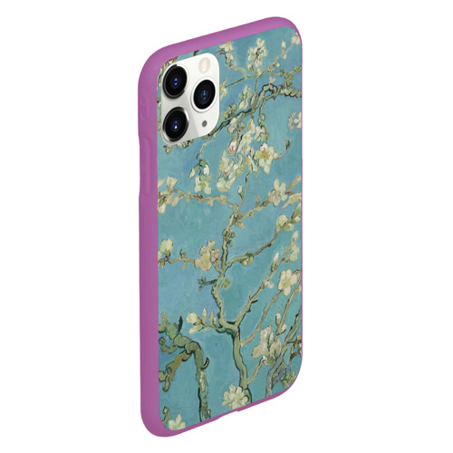 Чехол для iPhone 11 Pro матовый Ван Гог Цветущие ветки миндаля, цвет фиолетовый - фото 3