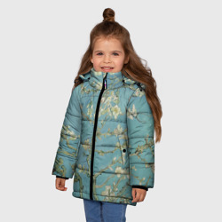 Зимняя куртка для девочек 3D Ван Гог Цветущие ветки миндаля - фото 2