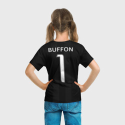 Футболка с принтом Буффон ЛЧ 2018 для ребенка, вид на модели сзади №3. Цвет основы: белый
