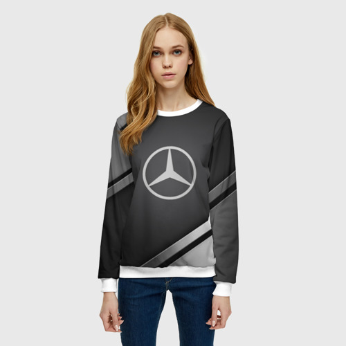 Женский свитшот 3D Mercedes sport, цвет 3D печать - фото 3