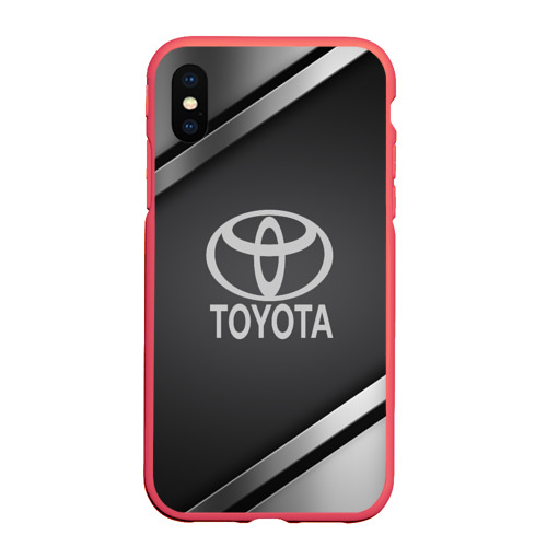 Чехол для iPhone XS Max матовый Toyota sport, цвет красный