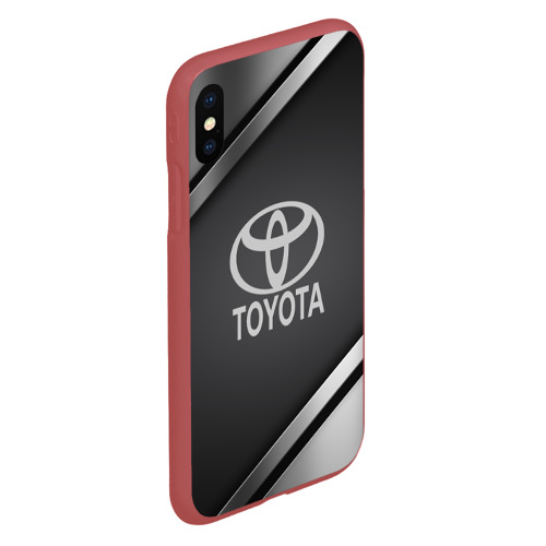 Чехол для iPhone XS Max матовый Toyota sport, цвет красный - фото 3