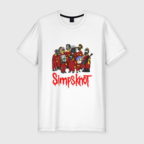 Мужская футболка хлопок Slim Slipknot Simpsons