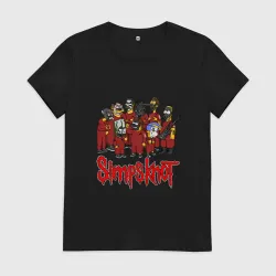 Женская футболка хлопок Slipknot Simpsons