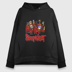 Женское худи Oversize хлопок Slipknot Simpsons