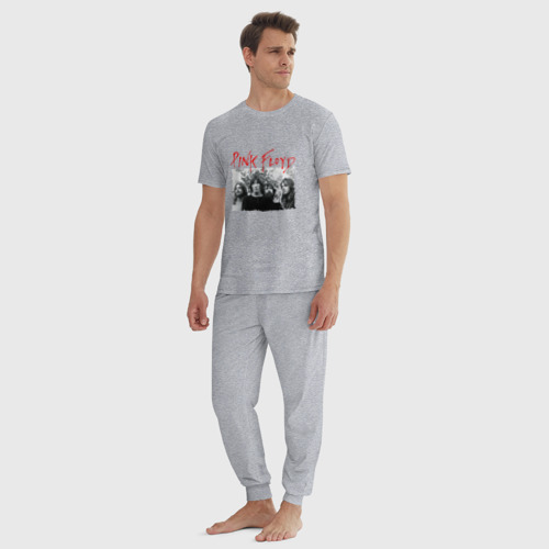 Мужская пижама хлопок Pink Floyd, цвет меланж - фото 5