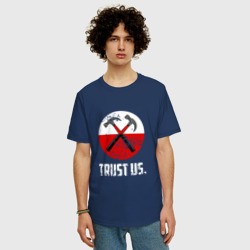 Мужская футболка хлопок Oversize Trust us - фото 2