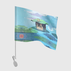 Флаг для автомобиля Тсую Асуи прячется под водой