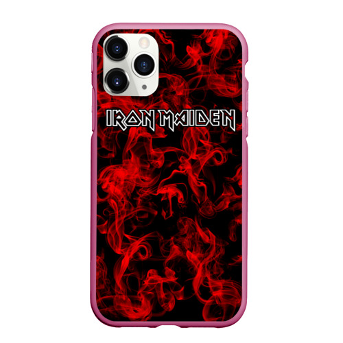 Чехол для iPhone 11 Pro Max матовый Iron Maiden, цвет малиновый