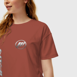 Женская футболка хлопок Oversize Lifan с лого - фото 2