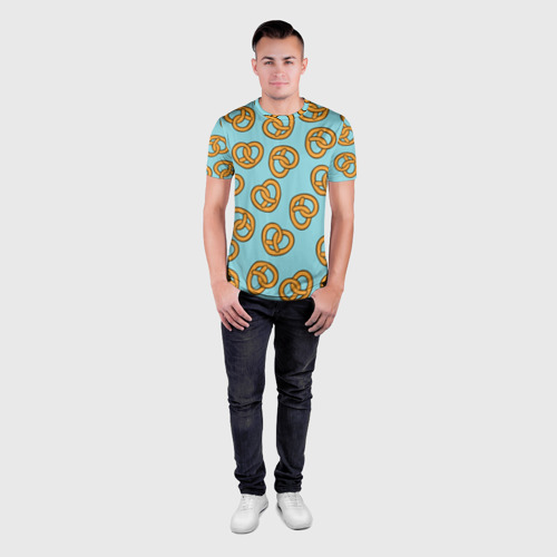 Мужская футболка 3D Slim Сердца Крендельки, цвет 3D печать - фото 4