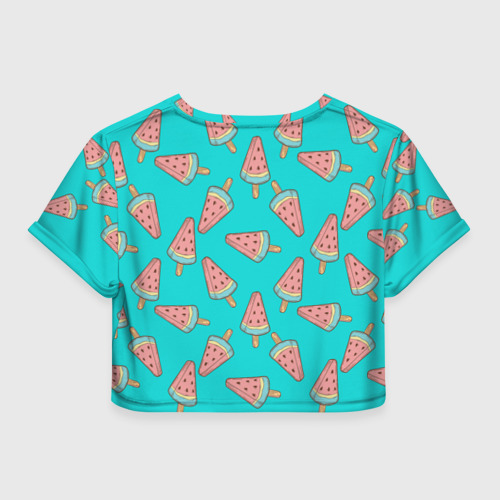 Женская футболка Crop-top 3D Ice cream Watermelon, цвет 3D печать - фото 2