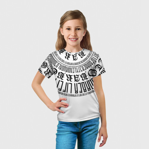 Детская футболка 3D Каллиграфия БАРБЕР WHITE, цвет 3D печать - фото 5