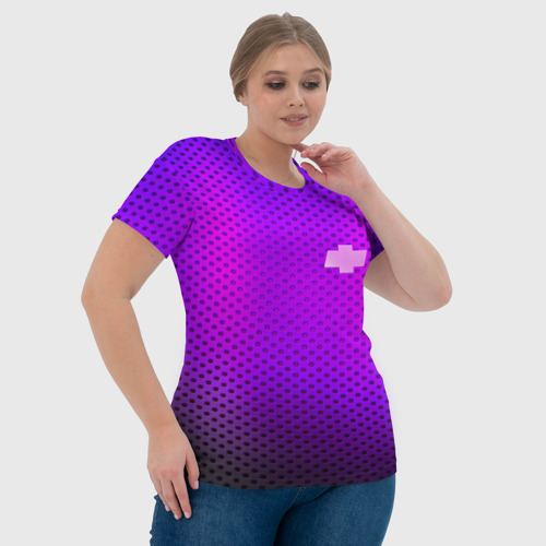 Женская футболка 3D Chevroler неоновый карбон, цвет 3D печать - фото 6