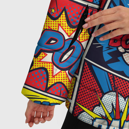 Женская зимняя куртка Oversize Pop art pattern, цвет красный - фото 6