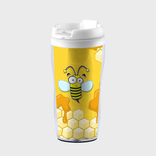 Термокружка-непроливайка Пчелка, цвет белый