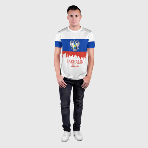 Мужская футболка 3D Slim Сахалинская область, цвет 3D печать - фото 4