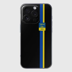 Чехол для iPhone 16 Pro Max силиконовый с защитой камеры Герб Мурманска на черном