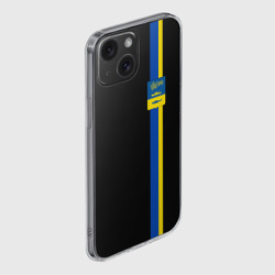 Чехол для iPhone 15 силиконовый с защитой камеры Герб Мурманска на черном - фото 2