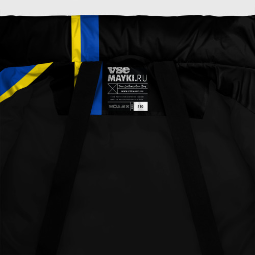 Зимняя куртка для девочек 3D Герб Мурманска на черном, цвет черный - фото 7