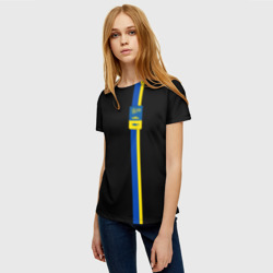 Женская футболка 3D Герб Мурманска на черном - фото 2