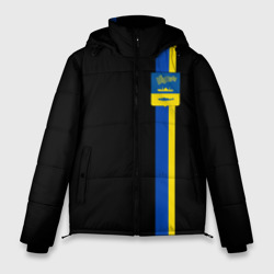 Мужская зимняя куртка 3D Герб Мурманска на черном