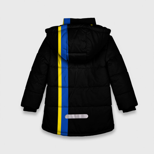 Зимняя куртка для девочек 3D Герб Мурманска на черном, цвет черный - фото 2