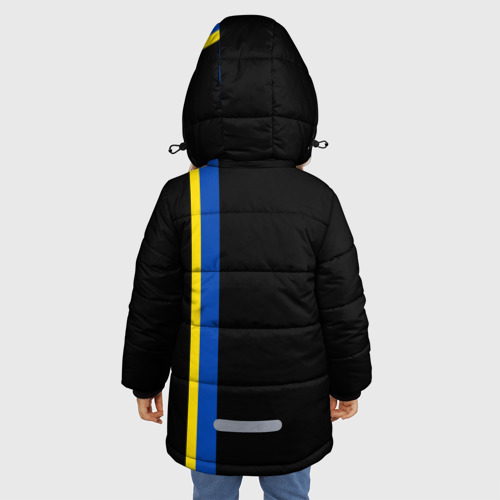 Зимняя куртка для девочек 3D Герб Мурманска на черном, цвет черный - фото 4