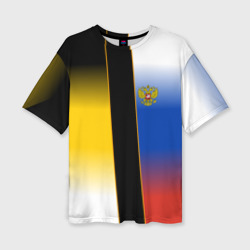 Женская футболка oversize 3D Флаги Российской Империи