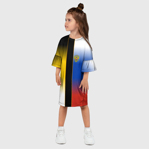 Детское платье 3D Флаги Российской Империи, цвет 3D печать - фото 3