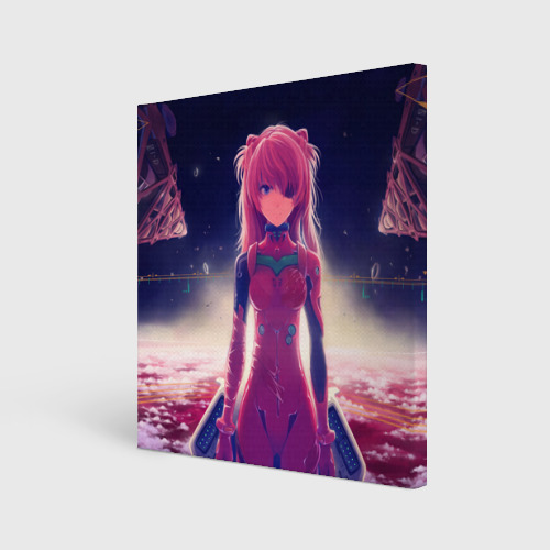 Холст квадратный Asuka in space. Evangelion, цвет 3D печать