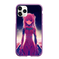 Чехол для iPhone 11 Pro Max матовый Asuka in space. Evangelion