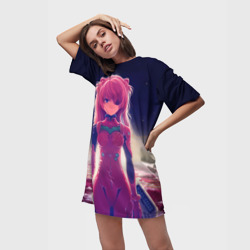Платье-футболка 3D Asuka in space. Evangelion - фото 2