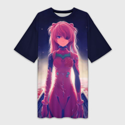 Платье-футболка 3D Asuka in space. Evangelion