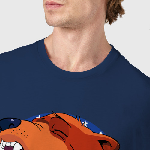 Мужская футболка хлопок Bear for Hire, цвет темно-синий - фото 6