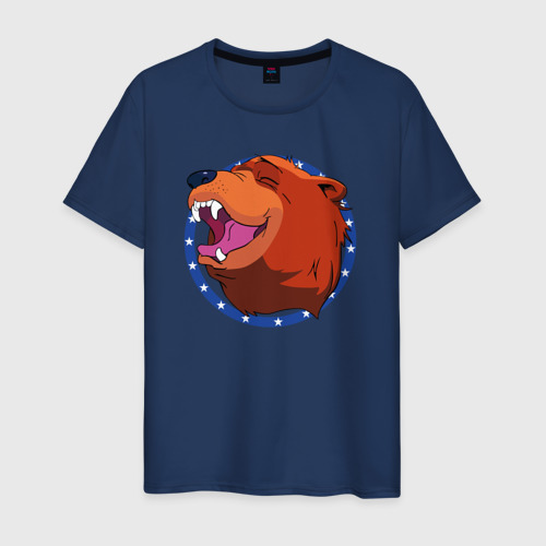 Мужская футболка хлопок Bear for Hire, цвет темно-синий