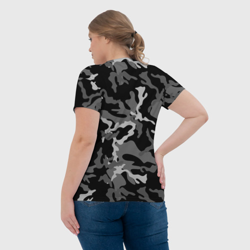 Женская футболка 3D с принтом Орден Отечественной Войны и георгиевская лента, вид сзади #2