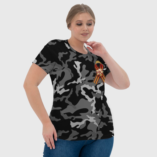 Женская футболка 3D с принтом Орден Отечественной Войны и георгиевская лента, фото #4