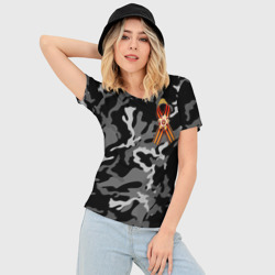 Женская футболка 3D Slim Орден Отечественной Войны и георгиевская лента  - фото 2