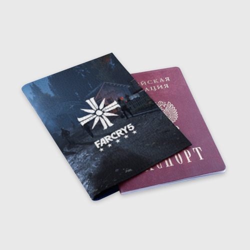 Обложка для паспорта матовая кожа Cult Far Cry, цвет синий - фото 3